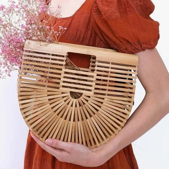 Bamboo Handmade Boho Large Tote Bag - Picture 7 of 7